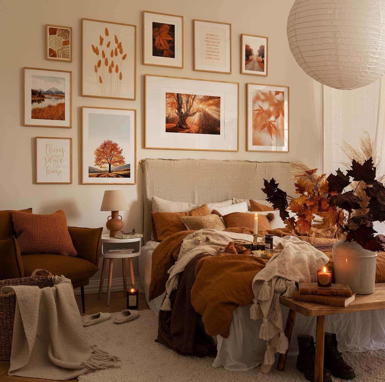 Cozy bedroom with warm tones